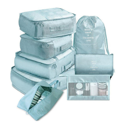8PCS Packing Cubes Travel Pouches Luggage Organiser Clothes Suitcase Storage Bag - Aimall