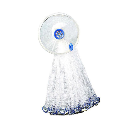 8ft 12ft Fishing Cast Net Quick Throw Nylon Mesh Drawstring Chain Bottom Spread - Aimall
