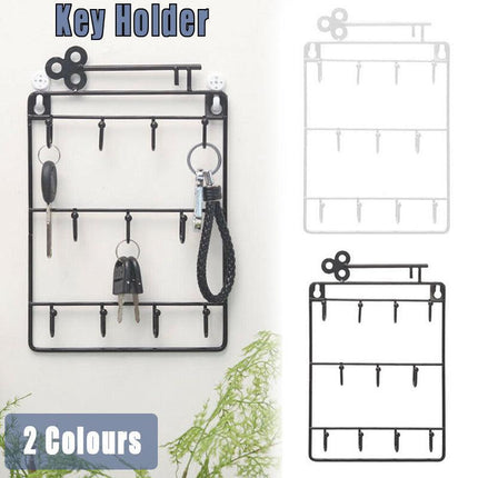 Door Back Organizer Key Holder Hanging Wall Mounted Hanger Hooks Storage Rack AU - Aimall