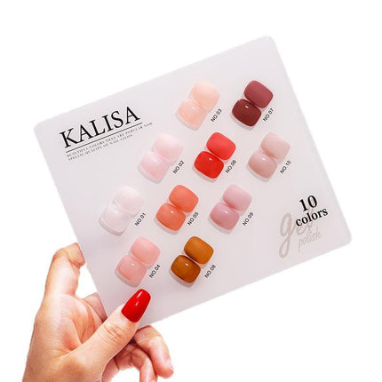 KALISA 10Pcs Gel Nail Set Gel Nail Polish Kit Glitter Soak Off UV Varnish 15ml - Aimall