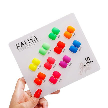 KALISA 10Pcs Gel Nail Set Gel Nail Polish Kit Glitter Soak Off UV Varnish 15ml - Aimall