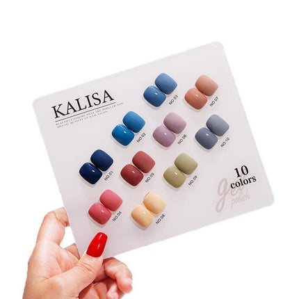 KALISA 10Pcs Gel Nail Set Gel Nail Polish Kit Glitter Soak Off UV Varnish 15ml - Aimall