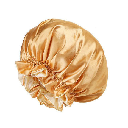 Women's Sleep Cap Elastic Satin Bonnet Wide Band Curly Hair Pure Sleeping Hat AU - Aimall