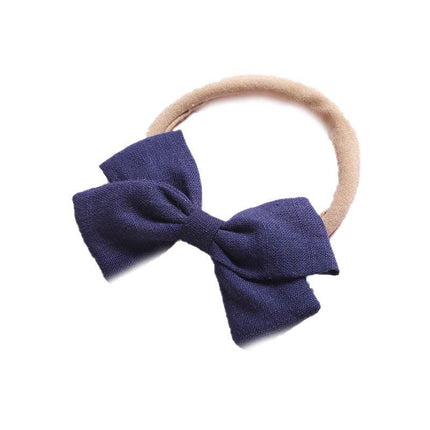 2 PCS Baby Girl Infant Toddler Linen Elastic Bow Hairband Headband Hair Clip AU - Aimall