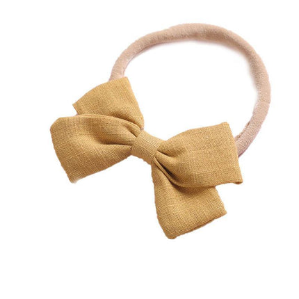 2 PCS Baby Girl Infant Toddler Linen Elastic Bow Hairband Headband Hair Clip AU - Aimall