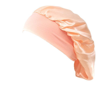 Sleeping Bonnet Hair Wrap Silk Satin Cap Women Elastic Night Soft Hat Headwear - Aimall