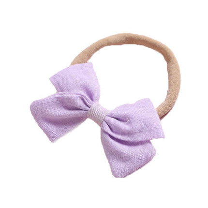 2 PCS Baby Girl Infant Toddler Linen Elastic Bow Hairband Headband Hair Clip AU - Aimall