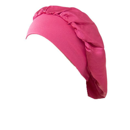 Sleeping Bonnet Hair Wrap Silk Satin Cap Women Elastic Night Soft Hat Headwear - Aimall