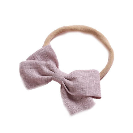 2 PCS Baby Girl Infant Toddler Linen Elastic Bow Hairband Headband Hair Clip AU - Aimall