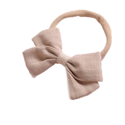 2 PCS Baby Girl Infant Toddler Linen Elastic Bow Hairband Headband Hair Clip AU - Aimall