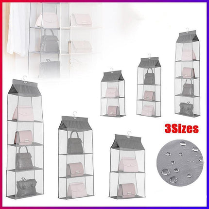 Bag Storage Holder Wardrobe Closet Hanging Handbag Organizer 2/3/4 Pockets Shelf - Aimall