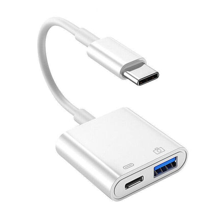 For iPhone/Type C 8-Pin to USB 3.0 Camera Adapter Easy to Transfer Photos Videos - Aimall