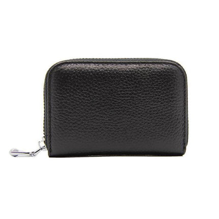 Women Zip Leather Wallet Card Holder Blocking Coin Purse Pouch Short Wallet RFID - Aimall