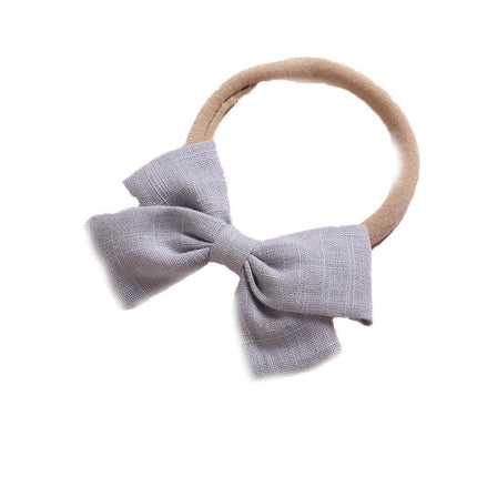 2 PCS Baby Girl Infant Toddler Linen Elastic Bow Hairband Headband Hair Clip AU - Aimall