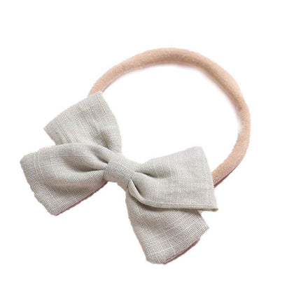 2 PCS Baby Girl Infant Toddler Linen Elastic Bow Hairband Headband Hair Clip AU - Aimall