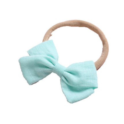 2 PCS Baby Girl Infant Toddler Linen Elastic Bow Hairband Headband Hair Clip AU - Aimall