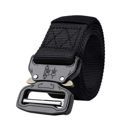 Mens Canvas Outdoor Tactical Belt Heavy Duty Army Waist Web Waistband Strap Hot - Aimall