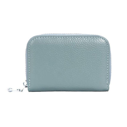 Women Zip Leather Wallet Card Holder Blocking Coin Purse Pouch Short Wallet RFID - Aimall