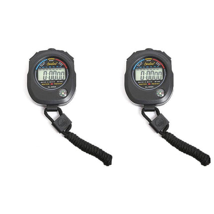 2X Handheld Stop watch Digital Chronograph Counter Sports StopWatch Timer Alarm - Aimall