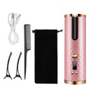 LCD Cordless Auto Rotating Hair Curler Hair Waver Curling Iron Wireless Ceramic - Aimall