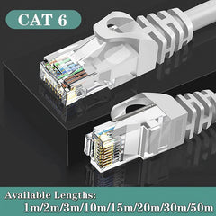 Fast Ethernet Network Lan Cable CAT6 1000Mbps Internet RJ45 10 15 20 30 50m - Aimall
