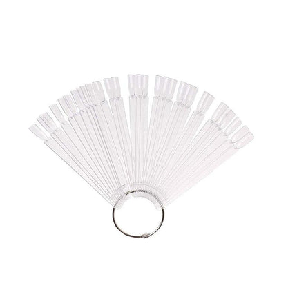50/100/200PCS Round Head Iron Ring Fan Color Card Oval Fake Nail Practice Tools - Aimall
