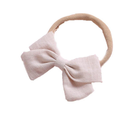 2 PCS Baby Girl Infant Toddler Linen Elastic Bow Hairband Headband Hair Clip AU - Aimall