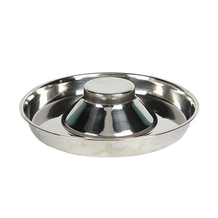Feeder Bowl Stainless Dish Puppy Dog Pet Cat Litter Food Feeding Weaning Home AU - Aimall