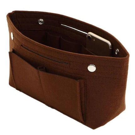 Travel Organiser Handbag Felt Bag Tote Insert Liner Purse Pouch Women 25*16*9cm - Aimall