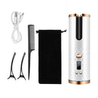 LCD Cordless Auto Rotating Hair Curler Hair Waver Curling Iron Wireless Ceramic - Aimall