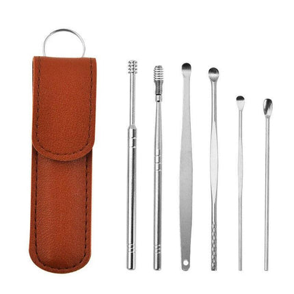 6Pcs Stainless Steel Ear Pick Curette Wax Cleaner Earpick Remover Earwax Removal Aimall