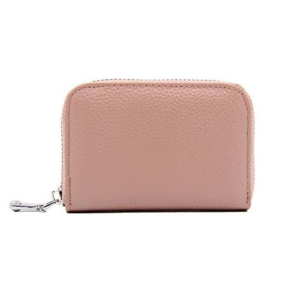 Women Zip Leather Wallet Card Holder Blocking Coin Purse Pouch Short Wallet RFID - Aimall