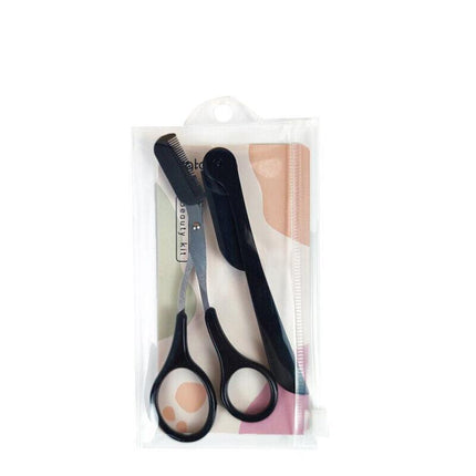 Stainless Steel Eyebrow Hair scissors Comb Makeup Trimmer Tweezers Tool New AU - Aimall