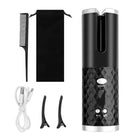 LCD Cordless Auto Rotating Hair Curler Hair Waver Curling Iron Wireless Ceramic - Aimall