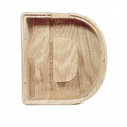 Wooden Piggy Bank Funny Letter/Guitar Coin Saving Money Box Kids Adults Gift A-Z - Aimall