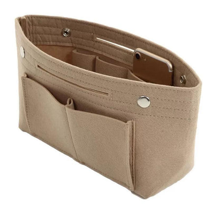 Travel Organiser Handbag Felt Bag Tote Insert Liner Purse Pouch Women 25*16*9cm - Aimall