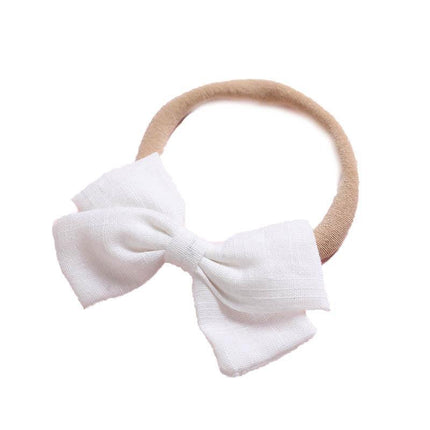 2 PCS Baby Girl Infant Toddler Linen Elastic Bow Hairband Headband Hair Clip AU - Aimall