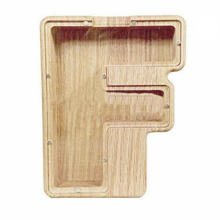 Wooden Piggy Bank Funny Letter/Guitar Coin Saving Money Box Kids Adults Gift A-Z - Aimall