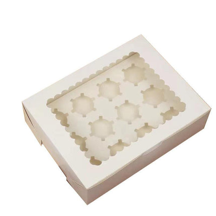 Cupcake Box Cases 1/2/4/8/12 Holes Window Face Cases Party Wedding Muffin Baking - Aimall