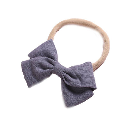 2 PCS Baby Girl Infant Toddler Linen Elastic Bow Hairband Headband Hair Clip AU - Aimall