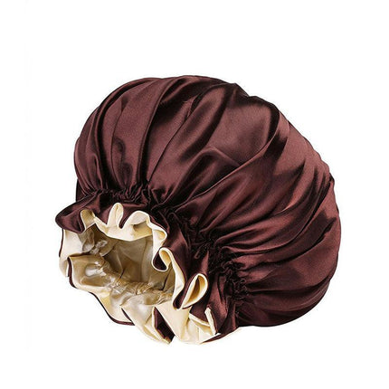 Women's Sleep Cap Elastic Satin Bonnet Wide Band Curly Hair Pure Sleeping Hat AU - Aimall